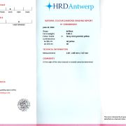 Diamant 0,08 ct., Fancy vivid greenish yellow, certificare HRD Antwerp