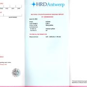 Diamant 0,08 ct., Natural Fancy yellow, certificare HRD Antwerp