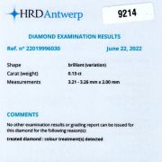 Diamant 0,13 ct, Fancy orange, certificare HRD Antwerp