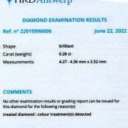 Diamant 0,28 ct., Fancy yellowish orange, certificare HRD Antwerp