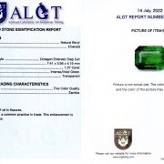 Smarald 1,37 carate, Zambia, Fine Color Quality, ALGT Antwerp