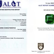 Smarald 2,70 ct., Zambia, Fine Color Quality, ALGT Antwerp