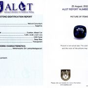 Safir 0,90 ct., Sri Lanka/Madagascar, ALGT Antwerp