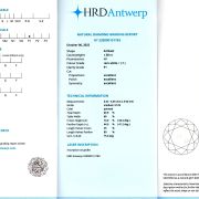 Diamant natural 1,00 carate, F, P1, certificare HRD Antwerp