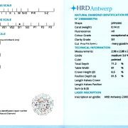 Diamant 0,14 ct., E, SI1, HRD Antwerp