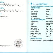 Diamant natural 0,43 ct., H, VS2, certificat HRD Antwerp