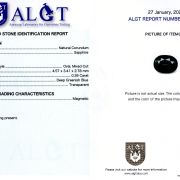 Safir 0,39 ct., certificare ALGT Antwerp