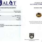 Safir 0,58 ct., certificare ALGT Antwerp
