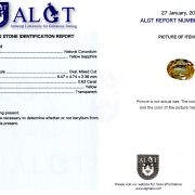 Safir 0,63 ct., certificare ALGT Antwerp