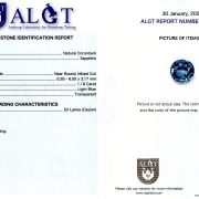 Safir 1,18 ct., Sri Lanka(Ceylon), neincalzit, ALGT Antwerp