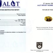 Safir 1,32 ct., certificare ALGT Antwerp