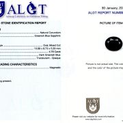 Safir 4,78 ct., certificare ALGT Antwerp