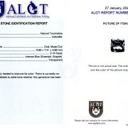 Indicolit 2,16 ct., certificare ALGT Antwerp