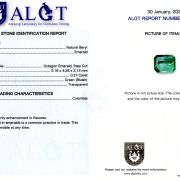 Smarald 0,37 ct., Columbia, certificare ALGT Antwerp