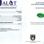 Smarald 0,76 ct., Columbia, certificare ALGT Antwerp