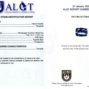 Tanzanit 0,96 ct.,Tanzania, certificare ALGT Antwerp