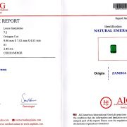 Smarald 2,49 ct., Zambia, certificare AIG