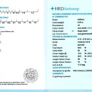 Diamant natural 0,25 ct., F, LC, HRD Antwerp