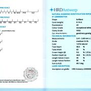 Diamant 0,14 ct., E, VVS2, certificare HRD Antwerp