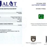 Smarald 0,59 ct., Columbia, ALGT Antwerp