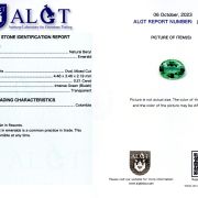 Smarald 0,21 ct., Columbia, ALGT Antwerp