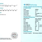 Diamant natural 0,12 ct., F, VVS2, certificare HRD Antwerp