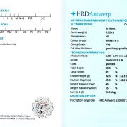 Diamant natural 0,22 ct., H, VVS1, certificare HRD Antwerp