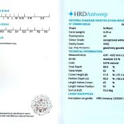 Diamant natural 0,23 ct., E, VVS2, certificare HRD Antwerp