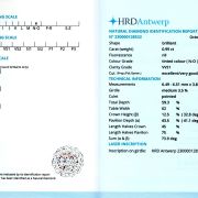 Diamant 0,99 ct., N-O( very light yellow), VVS1, certificare HRD Antwerp