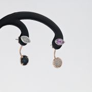 Cercei 3,22 grame aur roz si alb 18k cu safire si diamante