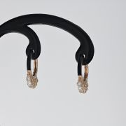 Cercei aur roz 18k si email negru, 2,93 grame cu diamante