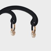 Cercei aur roz 18k si email negru, 2,93 grame cu diamante