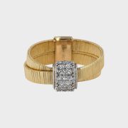 Inel din aur galben si alb 18k, 6,73 grame cu diamante