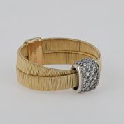 Inel din aur galben si alb 18k, 6,73 grame cu diamante