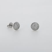 Cercei aur alb 18k, 2,28 grame cu diamante