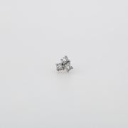 Cercel din aur alb 18k, 0,48 grame cu diamante