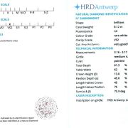Diamant natural 0,12 ct., F, VS2, certificare HRD Antwerp