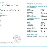 Diamant natural 0,21 ct., G, VVS2, certificare HRD Antwerp