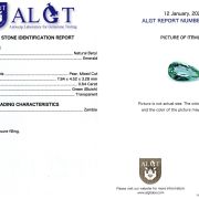 Smarald 0,64 ct., Zambia, ALGT Antwerp