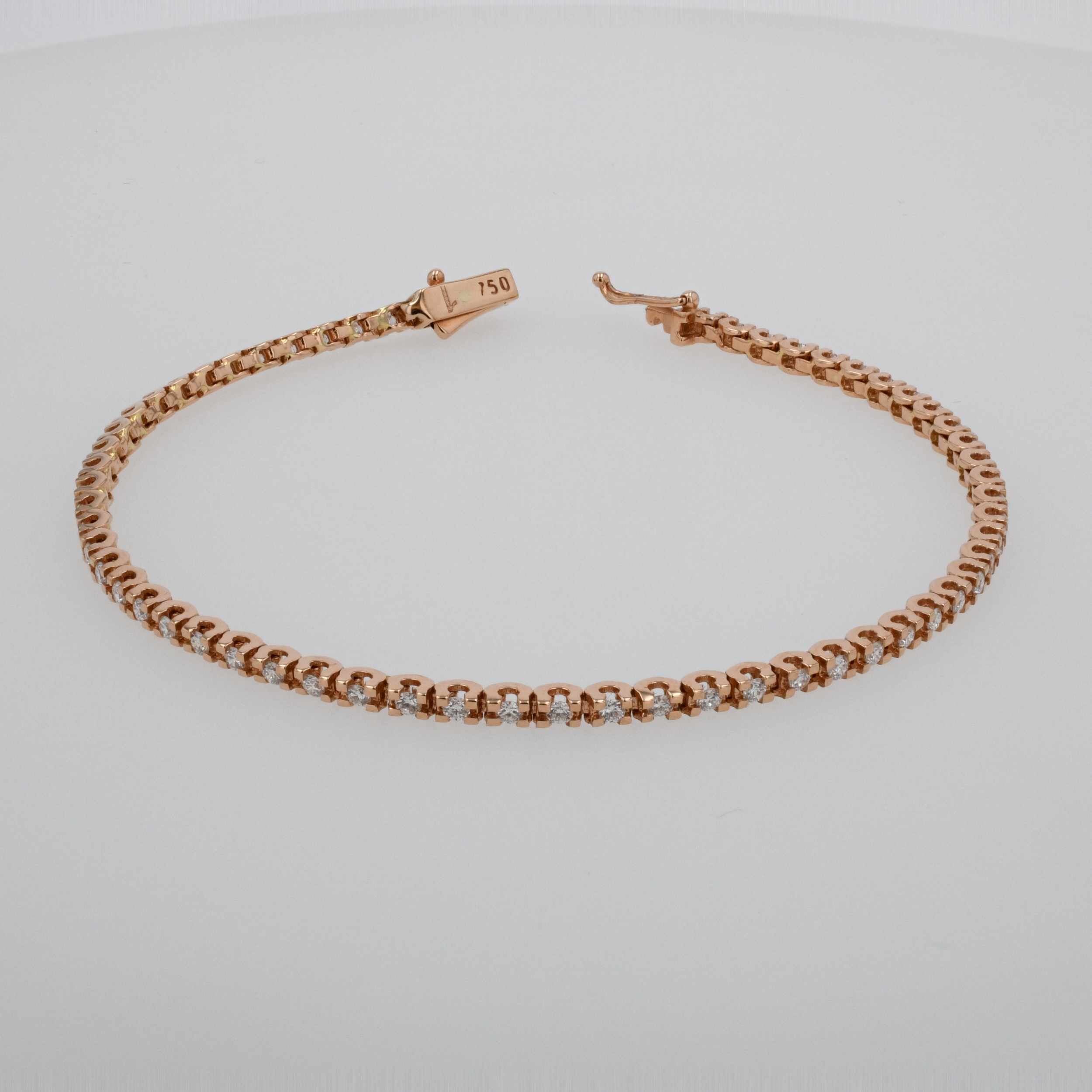 Bratara din aur roz 18k cu diamante