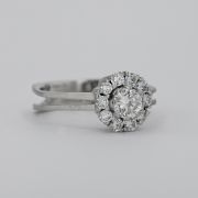 Inel cu diamante, aur alb 14k, 5,52 grame