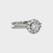 Inel cu diamante, aur alb 14k, 5,52 grame