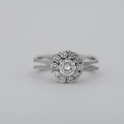 Inel cu diamante, aur alb 14k, 5,52 grame