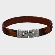 Bratara din piele de piton cu aur alb 18k si diamante