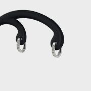 Cercei de aur alb 18k, 1,65 grame, diamante ~ 0,03 ct.