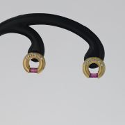 Cercei din aur galben 14k, cu rubine si diamante