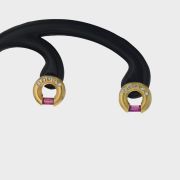 Cercei din aur galben 14k, cu rubine si diamante