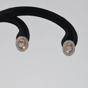 Cercei de aur roz cu diamante, 2,10 grame