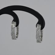 Cercei aur alb 18k, cu diamante