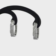 Cercei aur alb 18k, cu diamante